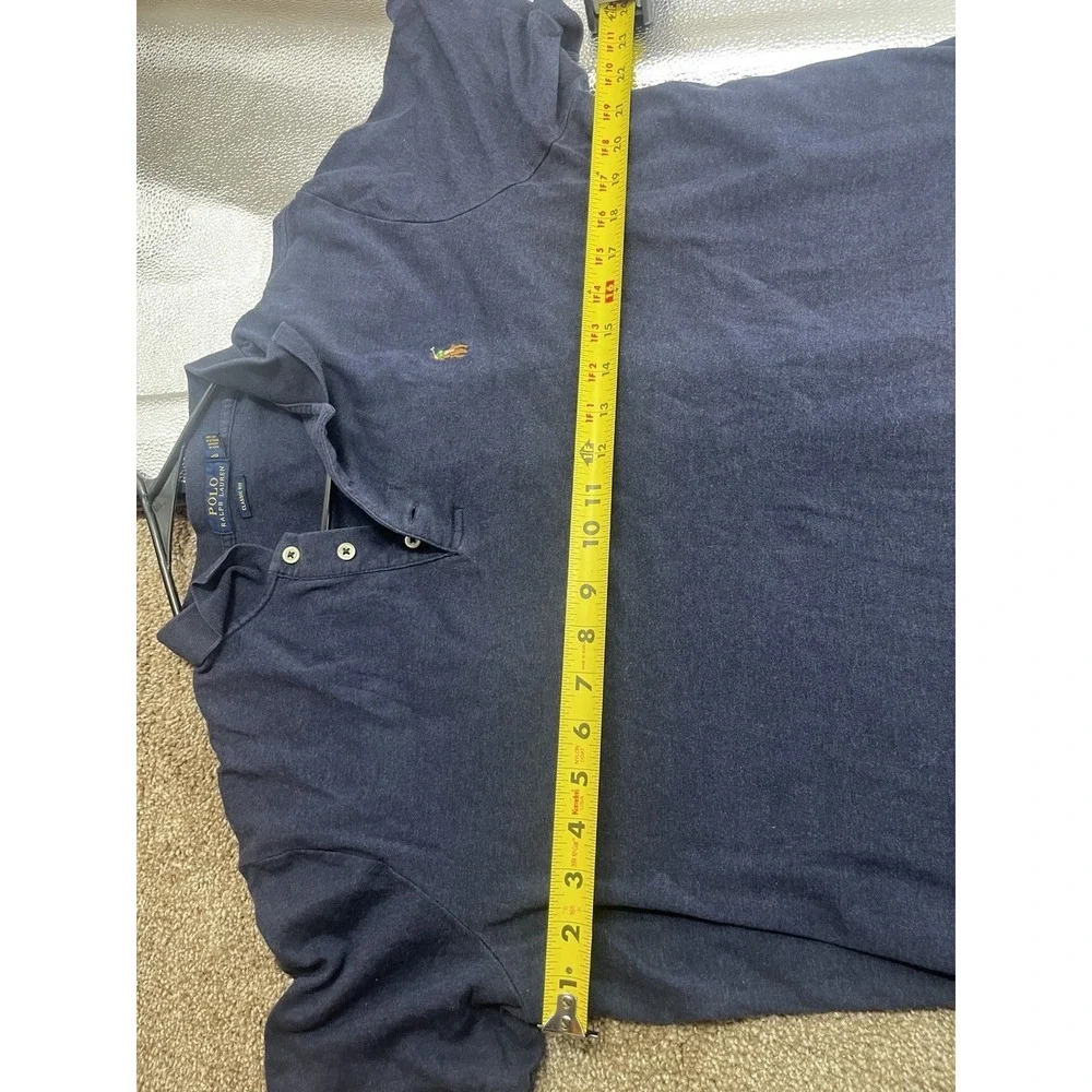 Polo Ralph Lauren 100% Cotton Classic Fit Polo Shirt Men's Large Navy Blue Pony‎